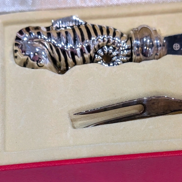 Hans Turnwald Silver Plated Spreader and Cocktail Fork, Seahorse Handles - Picture 3 of 11